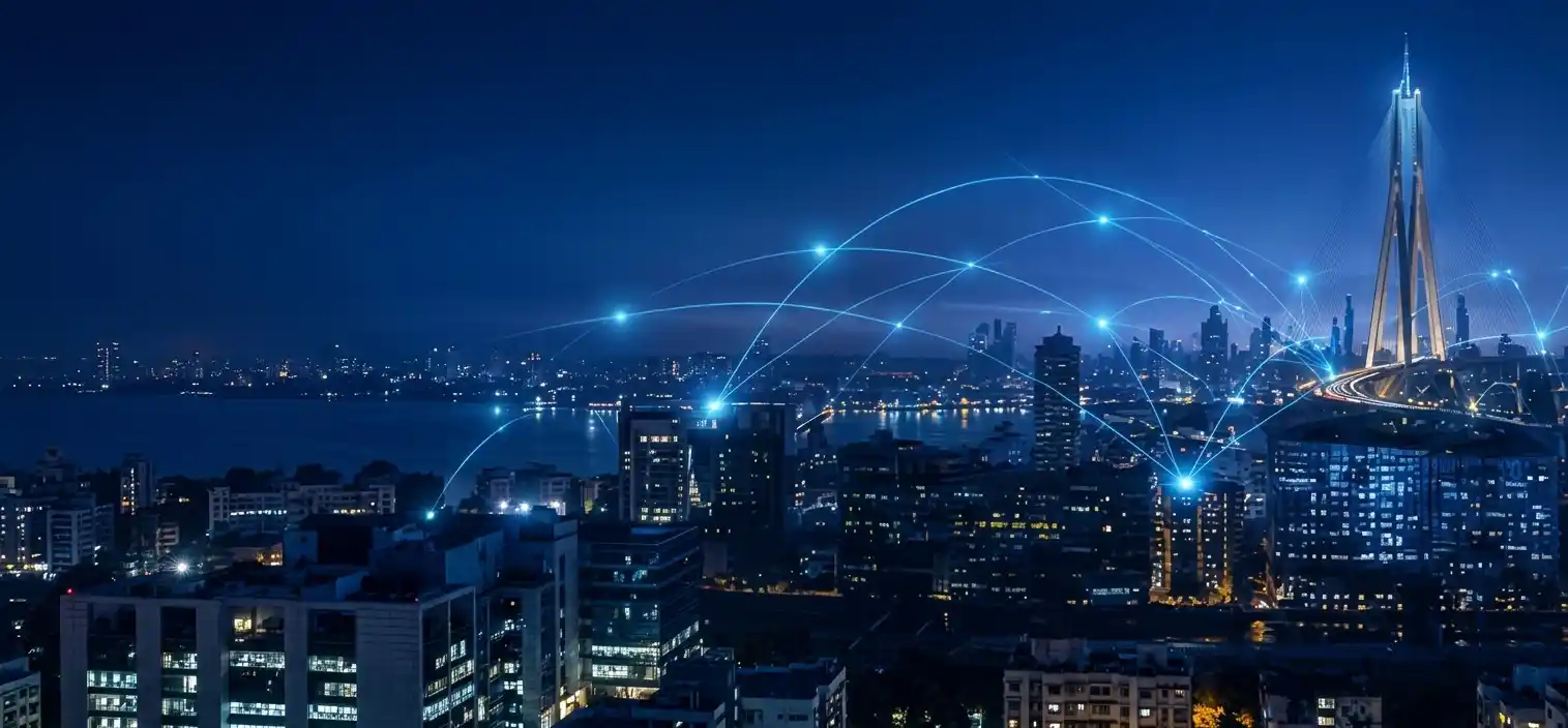 Mumbai skyline and digital infrastructure
